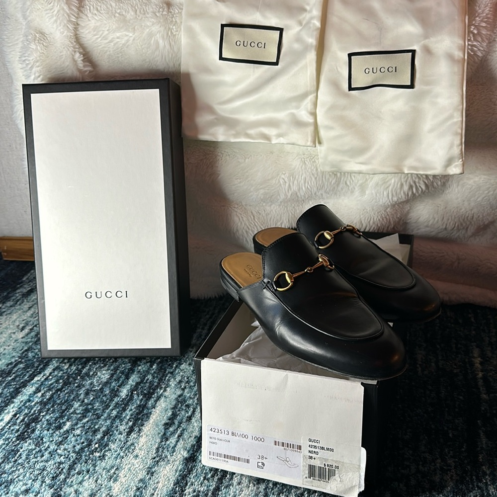 Gucci woman’s Princeton loafer size 38 1/2 in black with box